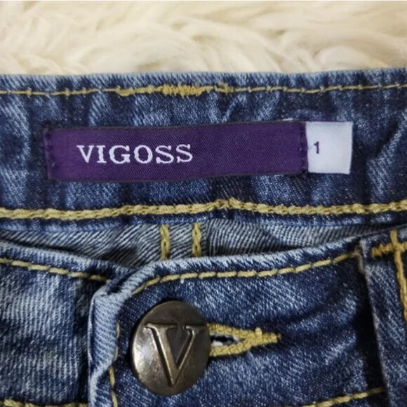 ❤️ Vigoss Low Rise Distressed Flare Jeans - Picture 2 of 5